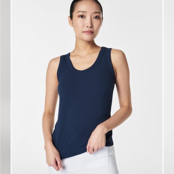 SPANX Tops - SPANX Stretch Rib
Scoop Neck Tank navy / medium NWOT